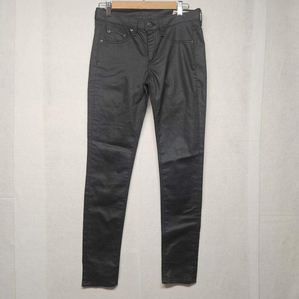 Rag & Bone Black Coated Skinny Jeans - Women's Size 28